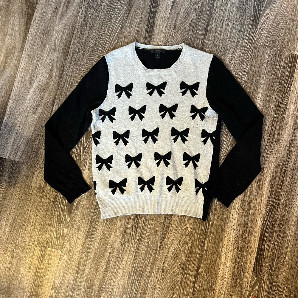 J. Crew Ribbon Front Crewneck Sweater